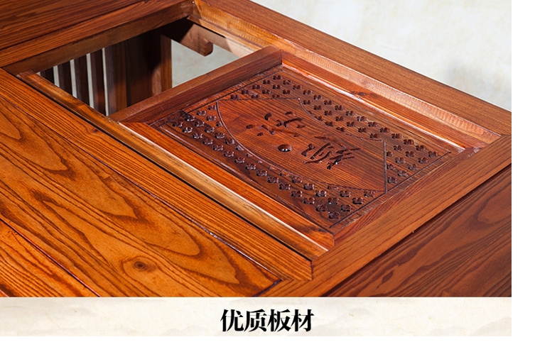 Bàn ghế trà kết hợp gỗ rắn phòng trà bàn trà bàn kung fu bàn trà Đài Loan South Elm Ming và Qing cổ Trung Quốc - Bàn trà bàn phòng khách