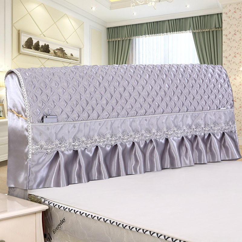 Full-package solid wood soft foreskin headboard protective sleeve 1 5m1 8m2m headboard headliner headboard Briefing headboard dust cover