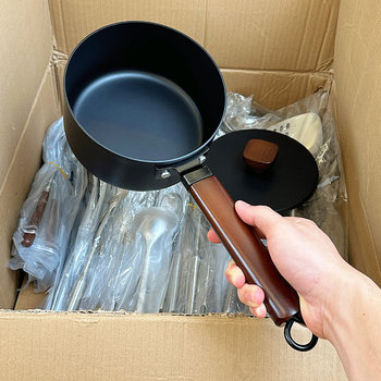 Japanese-Style Non-Stick Small Milk Pot, Frying and Cooking All-In-One Thickened Small Iron Pot, Baby Food Pot, Household Induction Cooker Noodle Pot