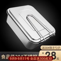 Food Grade 304 stainless steel rice bowl with cover to work Student Canteen special belt steamed rice bowl dry rice bowl
