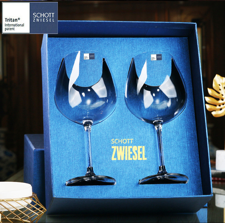 (2 packs) German Schott imported crystal goblet red wine pair cup home gift box set