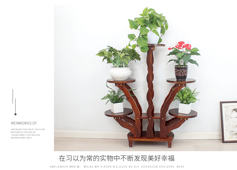 Gỗ hoa đứng trong phòng khách ban công lắp ráp nhiều lớp đơn Trung Quốc nguyên bản gỗ phong cách châu Âu treo hoa phong lan xanh - Kệ giá sách cho bé