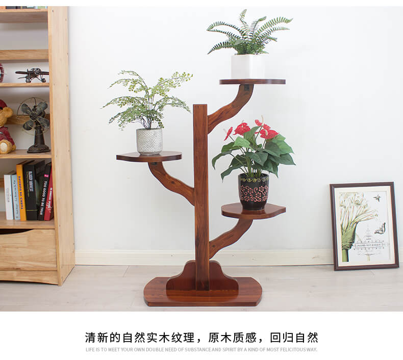 Gỗ treo gỗ phong lan hoa xanh đứng vững chắc phòng khách sàn gỗ loại nhiều tầng đơn hiện đại tối giản kệ hoa - Kệ tủ sách thông minh