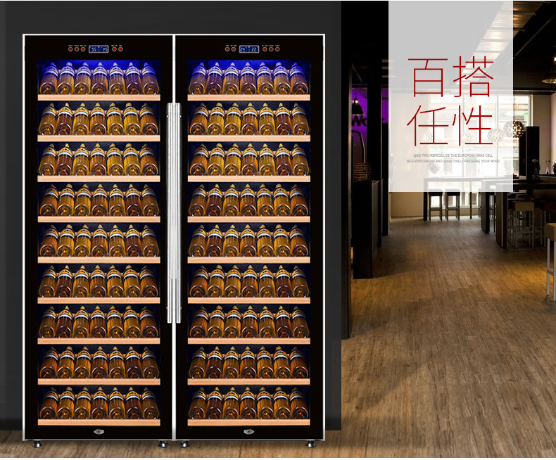 tủ ướp rượu vang mini Ling Yue LY-600AJP tủ rượu mở cửa Tủ rượu đôi cửa thương mại kệ để rượu vang