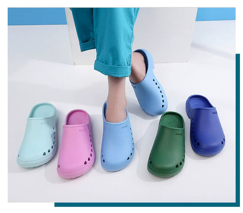 Surgical shoes for men and women, non-slip operating room, clean room slippers, Crocs, medical laboratory toe-toe EVA work shoes