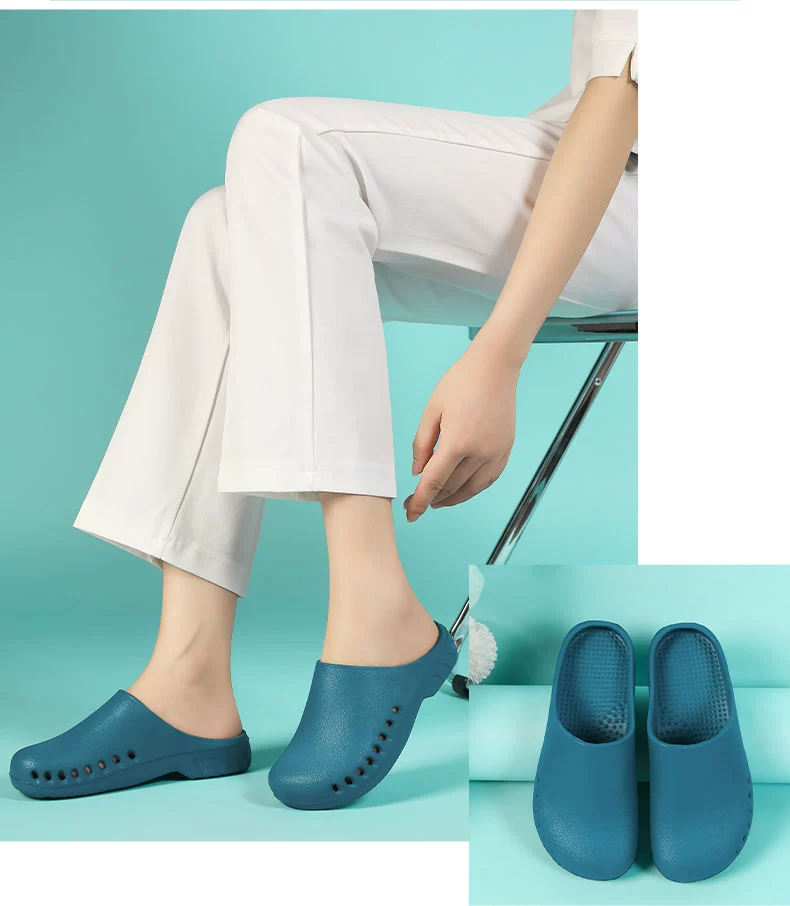 Surgical shoes for men and women, non-slip operating room, clean room slippers, Crocs, medical laboratory toe-toe EVA work shoes