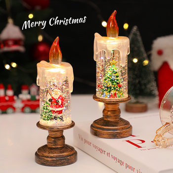 Christmas decorations desktop ornaments crystal ball candle lights