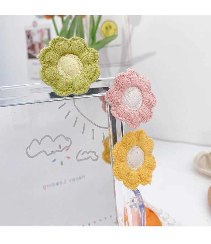 Kẹp tóc bên cô gái hàn quốc kẹp bên trong lưới màu đỏ bên kẹp tóc daisy tóc mái bằng kẹp từ kẹp trâm đơn giản - Trâm cài