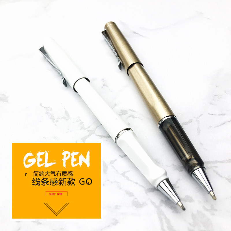 Texture three-dimensional shape grip design gel pen metal paint signature pen business black custom ball pen