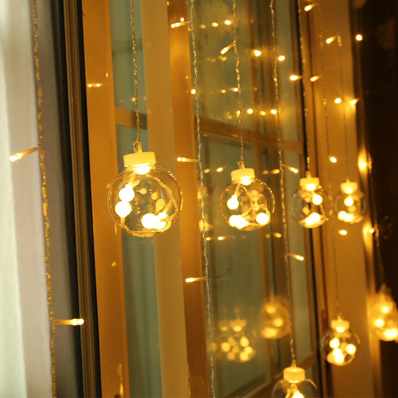 Led colored lights flashing lights strings Stars light girls Heart Seven New Year's wish big round Ball room Bedroom Background Decorative Lights