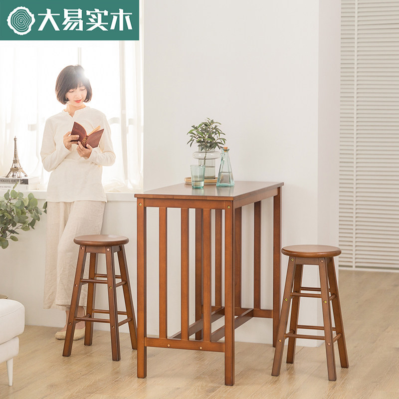 Innes Solid Wood Bar Table Domestic Minimalist Family Living Room Cubicle Small Kitchen Balcony Nordic High Foot High Table