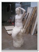 Sandstone relief FRP imitation copper mural three-dimensional sculpture garden outdoor carving decoration mermaid sculpture Y027