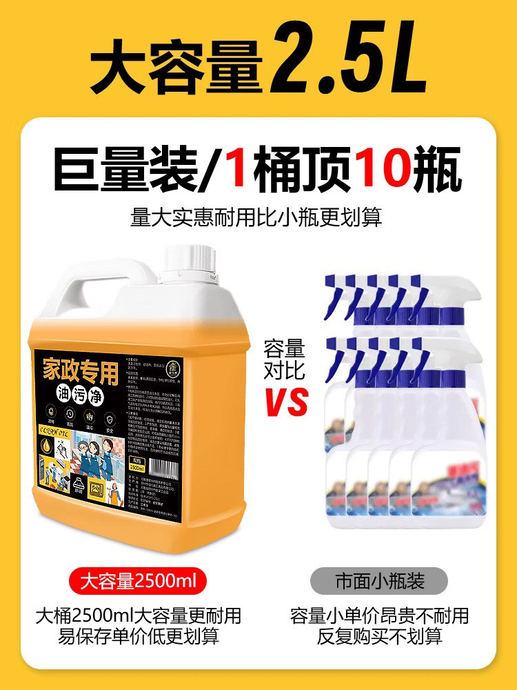 Heavy-Duty Kitchen Grease Cleaner, Powerful Cleaning Agent for Range Hoods and Stoves, Oil Stain Remover, Oil Purification Agent