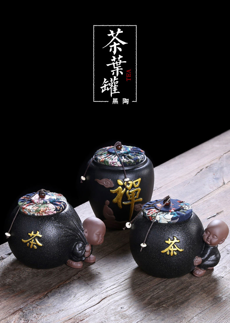 Auspicious industry ceramic seal tea pot restoring ancient ways employed in domestic large tea accessories moisture storage POTS