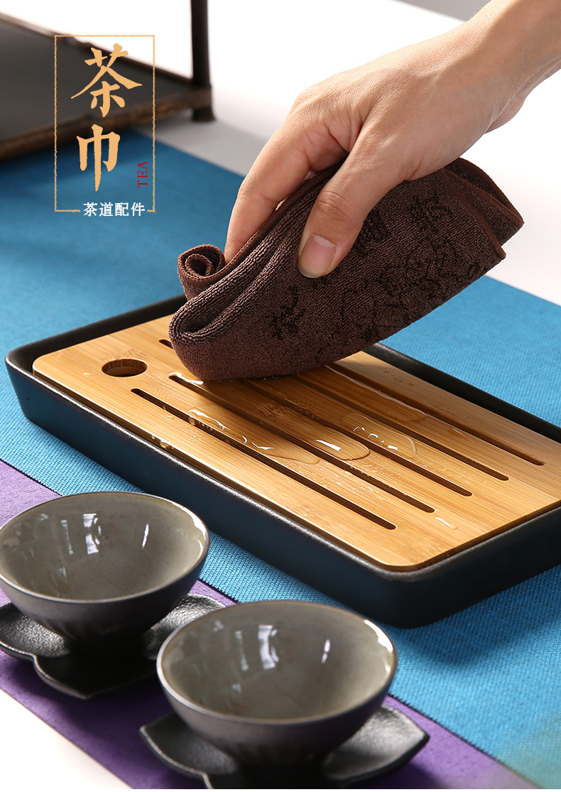 Cheung Yip phụ kiện trà vải trà dày in ấn lớn trà khăn thấm trà khăn trong nước nở hoa gió của Trung Quốc bình trà đẹp
