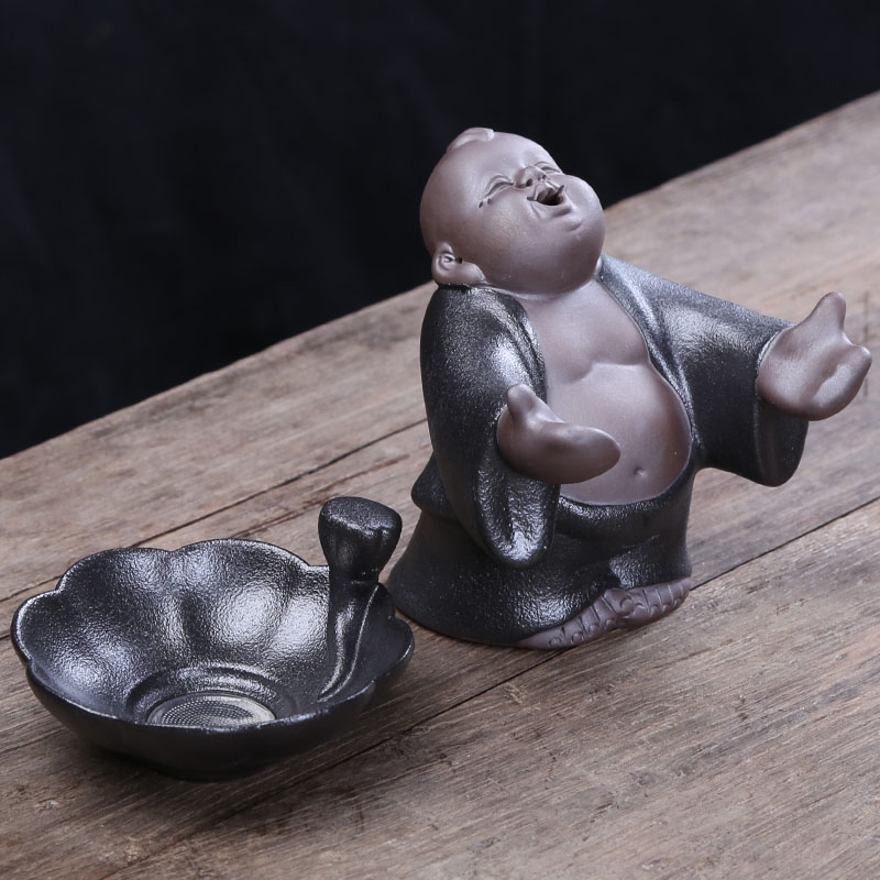 Auspicious industry kung fu tea tea accessories, black pottery purple sand tea filters filter) tea filter