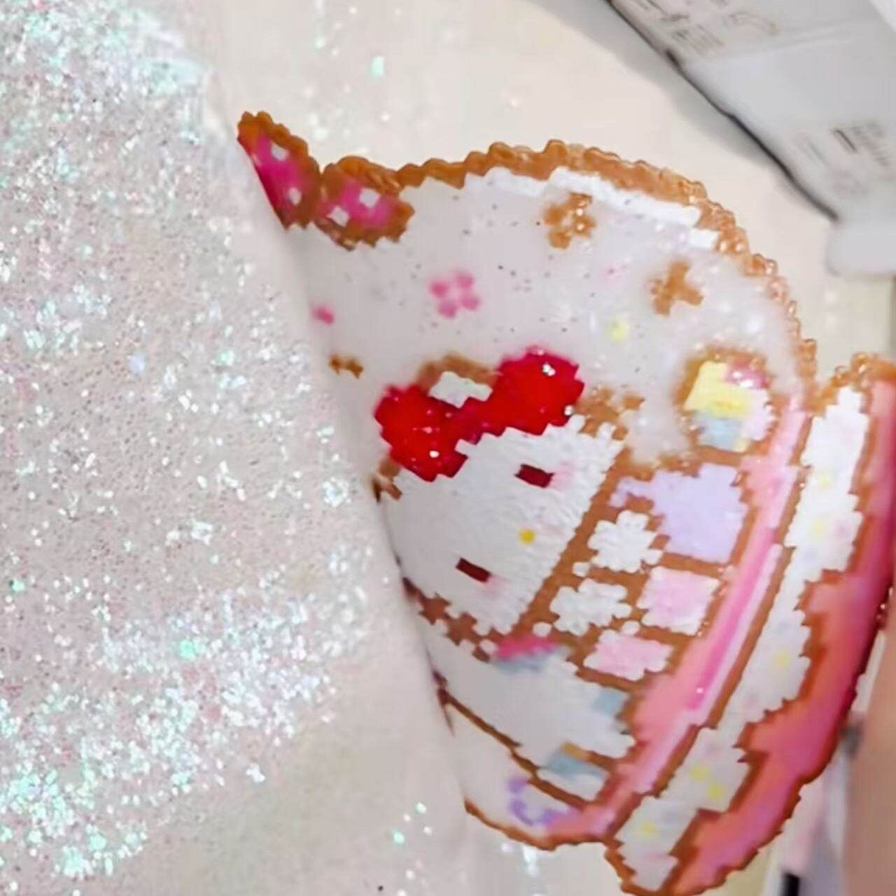 パーラービーズアイロン生地グリッターレインボーグラデーショングリッター生地DIY手作りスパンコールグリッターPU厚手粗グリッター