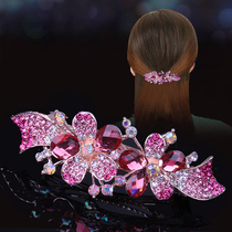 Hairpin female Korean adult top clip water drill decoration elegant mother hairpin spring clip hairpin back of the head ponytail clip