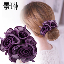 Leather band female tie scalp pullover female Korean tie hair wide edge simple high elastic durable tie half meatball hair ring