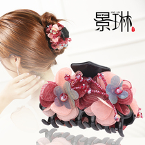 Japan and South Korea medium fabric grab clip Korea three-dimensional flower hair clip Hair ornaments plate hair clip headdress hair grab