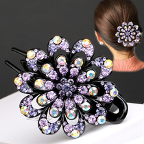 Hairpin three-tooth clip Korean disc hair back hair hair card large grab clip Sunflower rhinestone duckbill clip Mom hair accessory