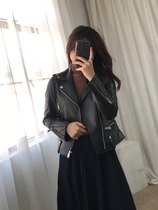 Custom fashion handsome fur coat jacket woman 2022 autumn new womens clothing Han version of a slim fit and short leather jacket woman