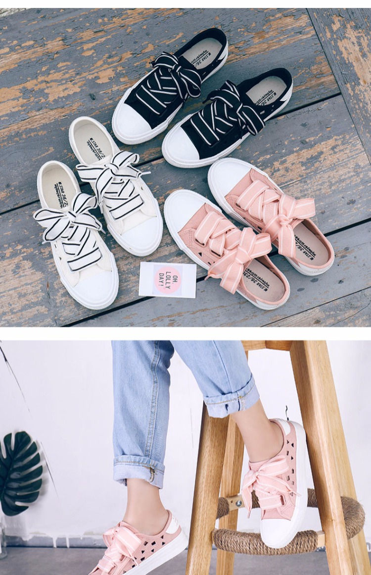 Giày vải nữ mùa xuân hè 2019 mới dành cho sinh viên Hàn Quốc hoang dã Giày trắng Giày đế bệt đế bằng thủy tinh - Plimsolls giầy gucci ny