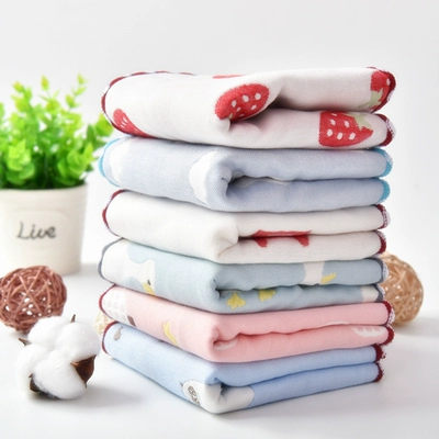 (4 cài đặt) bông gạc khăn rửa khăn trẻ em dành cho trẻ em bé trẻ sơ sinh nhỏ hình chữ nhật 6 lớp mềm và thấm - Khăn tắm / áo choàng tắm