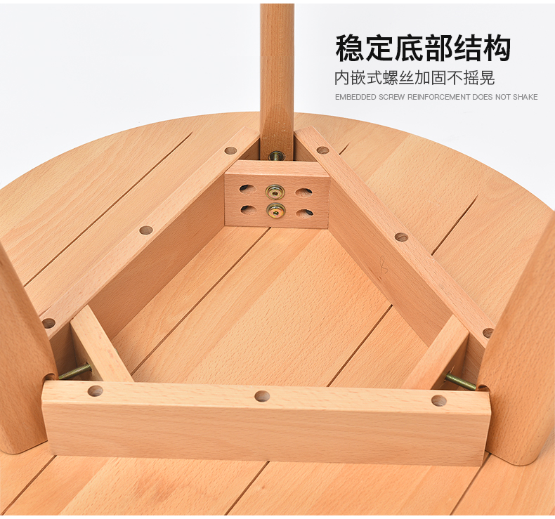 Gỗ sớm kết hợp bàn ăn gỗ và ghế kết hợp đơn giản và hiện đại ăn bàn tròn đàm phán bàn nhỏ hộ gia đình nhỏ bàn tròn - Bàn bàn làm việc nhỏ gọn