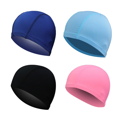 High-elastic solid color cloth swimming cap, comfortable hot spring, swimming cap, adult men, women and children
