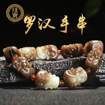 Silicon Baobao Xinjiang and Tian Yusugar Baiyu Shirohan Handchain Mens Natural jade jade Handstring Double Face