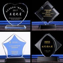 Crystal trophy medal custom made basketball football game souvenir license plate Thumb metal employee trophy