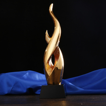 New resin gold-plated crystal trophy custom champion crown trophy high-end creative metal prizes customized