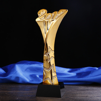 2017 trophy New Year Star high grade five pointed star resin trophy creative metal trophy crystal trophy custom