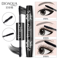 Boquanya mascara hai đầu dài dày không thấm nước sử dụng hai lần uốn mã hóa hai đầu dài không làm nhòe không trang điểm - Kem Mascara / Revitalash mascara sivanna