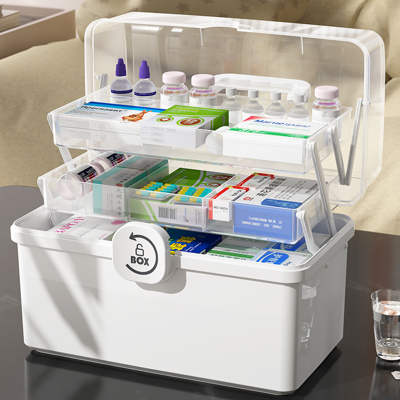 Medicine Box Home Dress Large Size Large Capacity Multilayer Home Small Drug Intake Box Children Emergency Medicine medicine box-Taobao