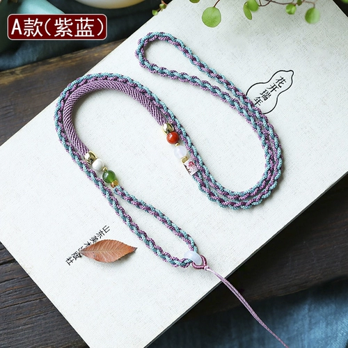 Плетеное ожерелье из шнура ручной работы из воскового агата, изумрудная подвеска, ремешок подходит для мужчин и женщин, женский стиль