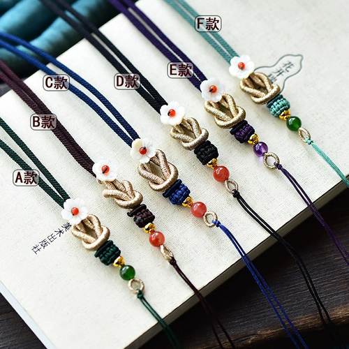 Ожерелье из шнура, защитный амулет, пряжка, подвеска, изумрудный золотой чай Тегуаньинь ручной работы, регулируемый ремешок