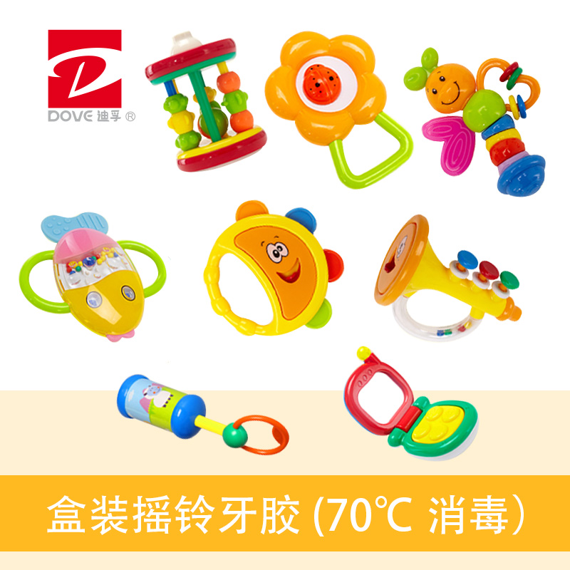 Defu Baby Toy HandBell Grip Baby 0-3 Months Newborn 6-12 Infant Teether Rattle