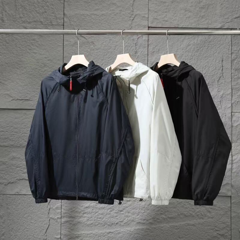 P Brand Red String! Italian-Style Light Luxury Comfortable and Fashionable Windproof and Water-Resistant Outdoor Sports Casual Hooded Jacket for Men