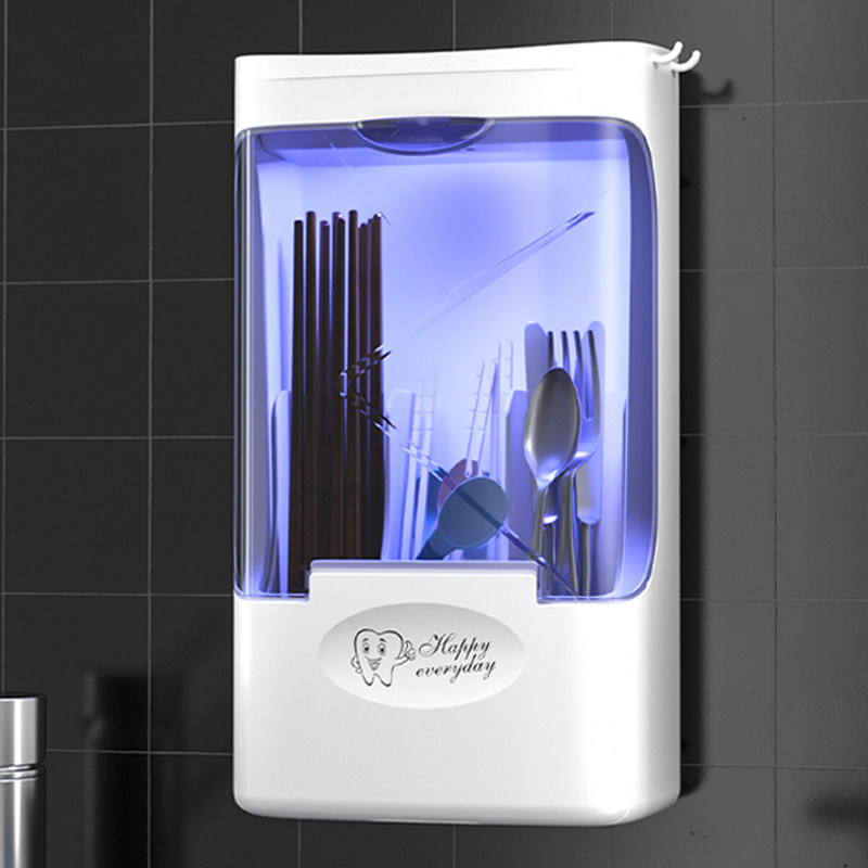 Ultraviolet disinfection chopstick barrel multi-function drainage basket home with drying wall hanging chopstick cage shelf storage box