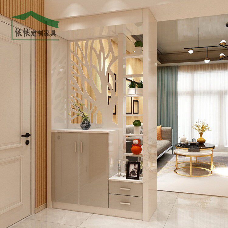 Modern Genguan Partition Cabinet Living-room Decorated Cabinet Entrance Door Hyun Closing Cabinet Shoes Cabinet White Baking Lacquered Door Hall Decorated Screen Cabinet