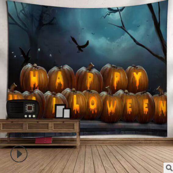 Nhà máy trực tiếp Halloween Giáng sinh hangcloth Tấm thảm trang trí Tùy chỉnh kích thước Điểm 150 * 130 thảm treo tường bản đồ 
