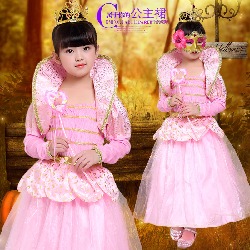 Halloween children's costume costumes girls lotus fairy princess dress little magic fairy cosplay performance clothes