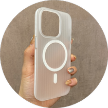 Suitable for Apple 15 mobile phone case corrugated pattern transparent magnetic suction iphone15promax new 14pro large hole 13