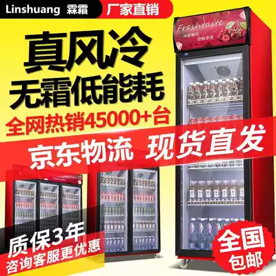 Beverage cabinet preservation and refrigeration display vertical freezer air-cooled double door commercial supermarket refrigerator freezer large capacity cabinet