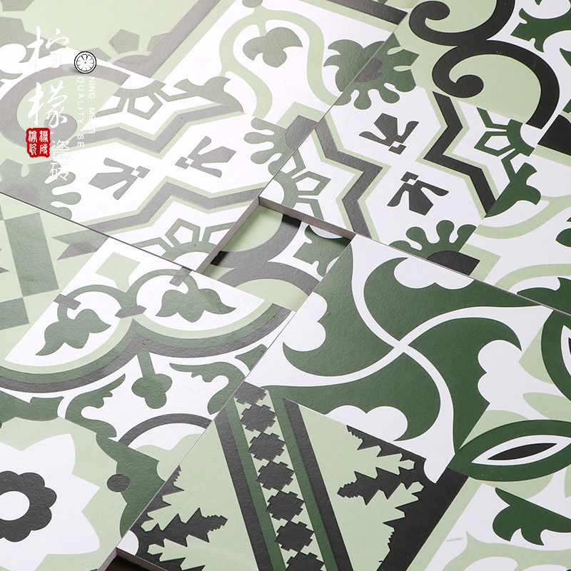 Nordic Mediterranean mix and match tiles kitchen powder room floor tiles color mosaic tiles background wall tiles floor tiles 300