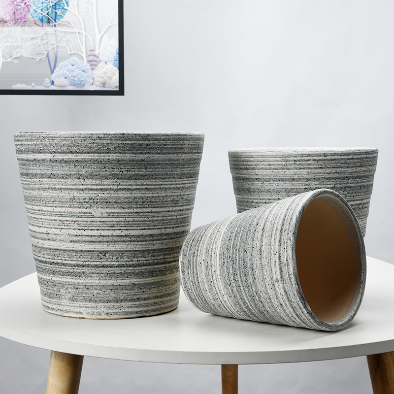 Combined with the special offer a clearance large money plant flower pot inside and outside flowerpot ceramics contracted white thread breathable root