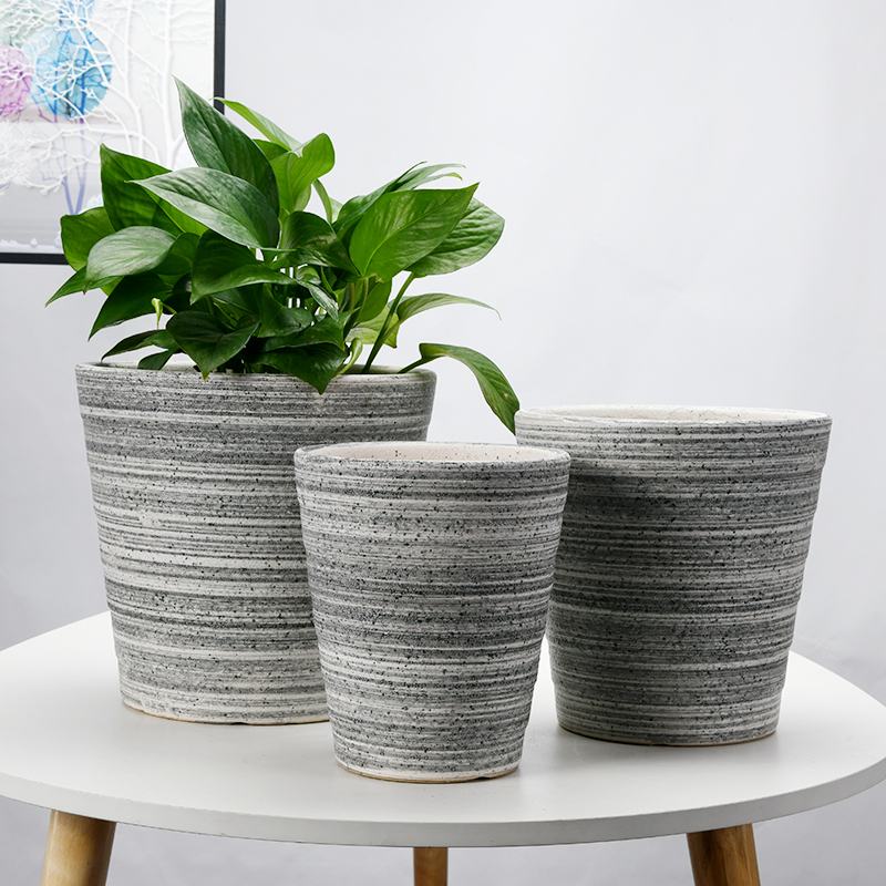 Combined with the special offer a clearance large money plant flower pot inside and outside flowerpot ceramics contracted white thread breathable root
