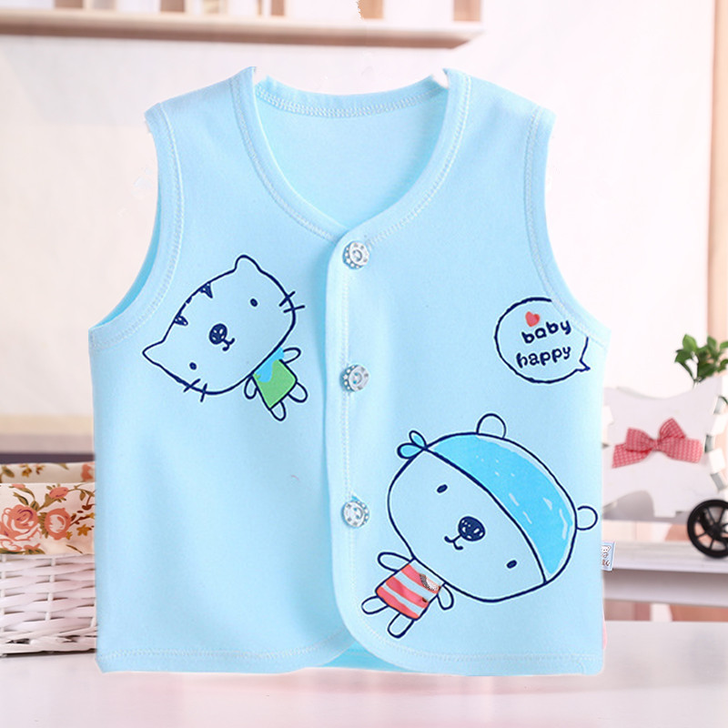 Bé vest vest cotton mùa xuân và mùa thu phần mỏng single layer vest vai trẻ sơ sinh boy baby girl vest sơ sinh